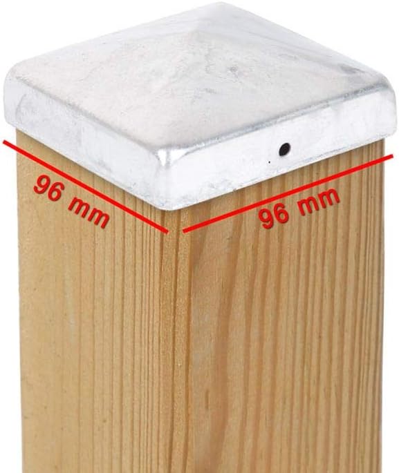 6 x PFOSTENKAPPE PYRAMIDE 96 x 96 MM STAHL FEUERVERZINKT 6 96 x 96 mm, 6 96 x 96 mm