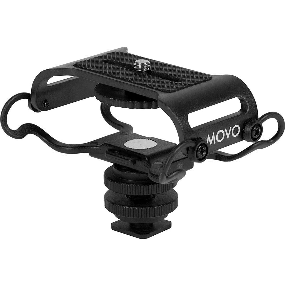 Movo SMM5-B Universal-Mikrofon und tragbare Recorder-Stossdämpferhalterung – passend für Zoom H1n, H