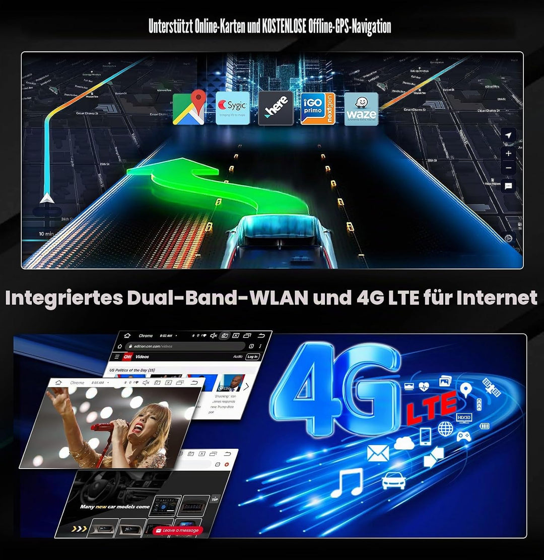 Erisin 8 Kern Android 14 DAB+ Autoradio 4GB+64GB Bluetooth Für BMW 3er E90 E91 E92 E93 M3 mit GPS Na