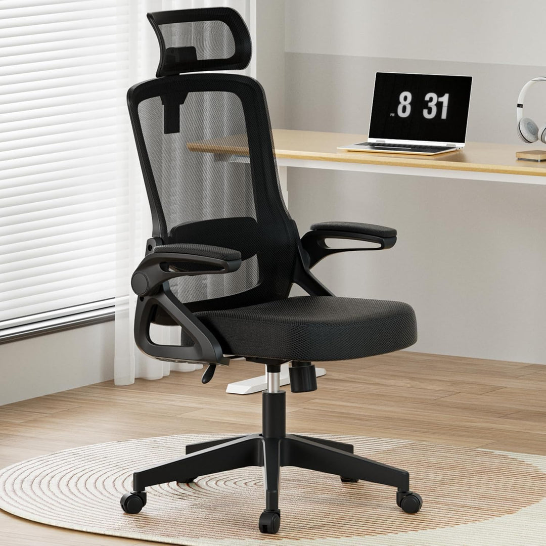 Bürostuhl Ergonomisch, Schreibtischstuhl mit Fussstütze, 90-120° Verstellbare Rückenlehne, Office Ch