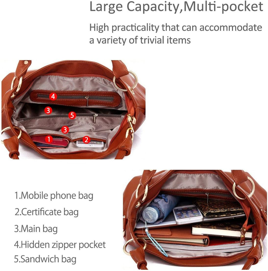 NICOLE &amp; DORIS Damen handtasche Umhängetasche mit grosser Kapazität Weiche Ledertasche shopper Neue