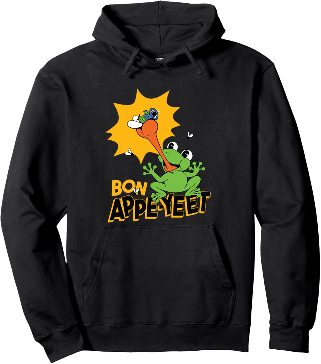 Frosch fängt Fliege Bon Appe Yeet Sprungfang Pullover Hoodie