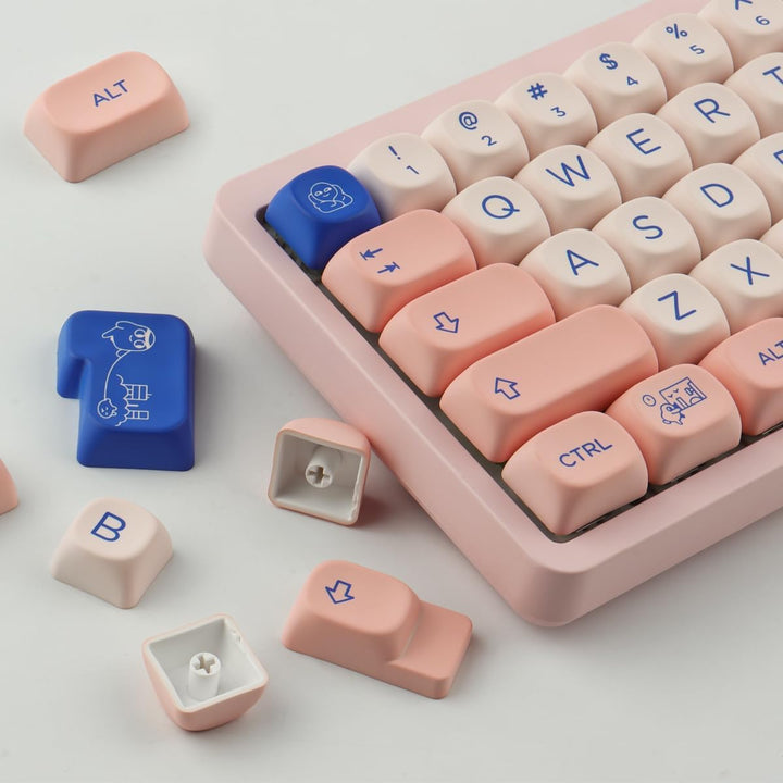 Sunzit Keycaps 148 Tasten PBT Keycaps Set MOA Profil Dye-Sub Niedliche rosa Keycaps Tastenkappen für