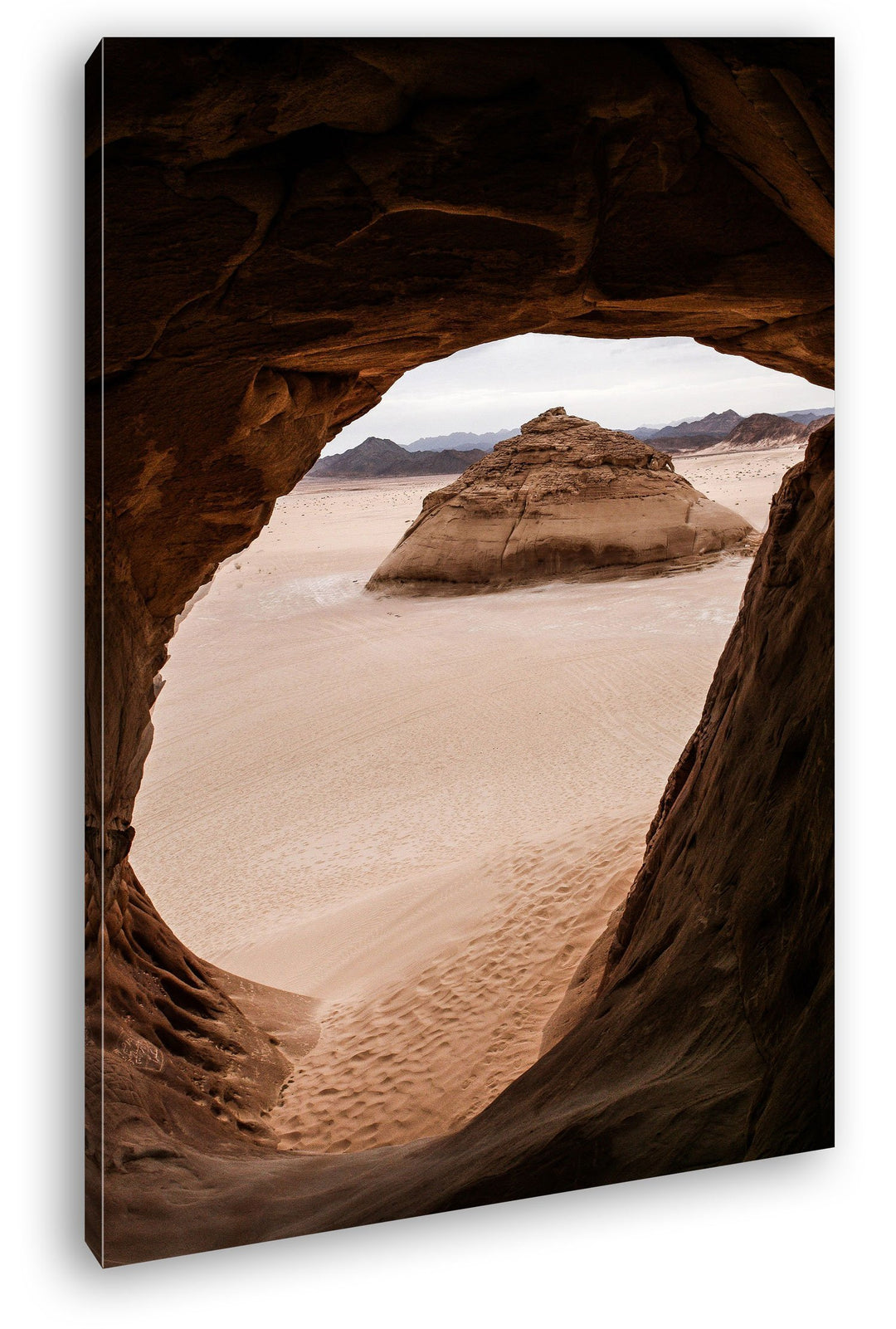 Felsen in der Wüste Format: 100x70 als Leinwandbild, Motiv fertig gerahmt auf Echtholzrahmen, Hochwe