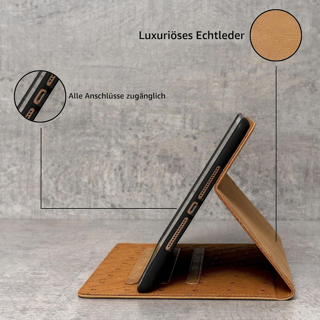 Porter Riley - Lederhülle für iPad Mini 6 (2021) 8,3 Zoll. Premium Echtleder Standhülle/Cover/Flip (