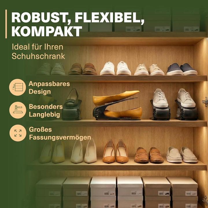 Schuhstapler 10er Set – Verstellbarer Schuh Organizer für Schuhschrank, platzsparender Schuhhalter,
