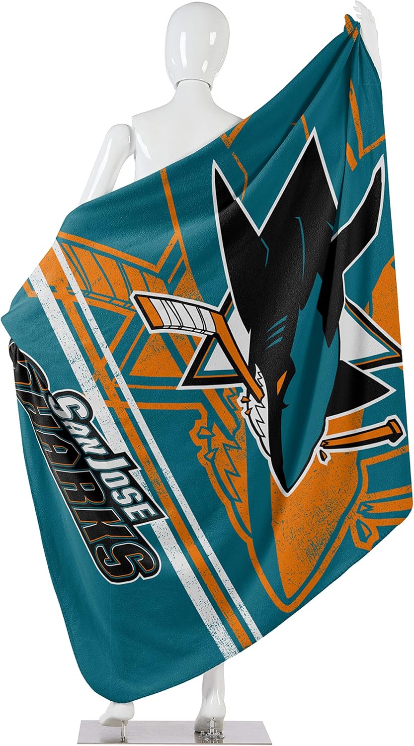 NHL Fade Away Fleece Decke 152 x 127 cm San Jose Sharks, San Jose Sharks