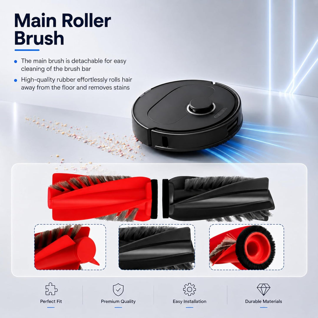 30 Stück Zubehör für Roborock Saros 10R/Qrevo Curv 2 Pro/Qrevo CurvX Saugroboter,4 Hauptbürste,6 HEP