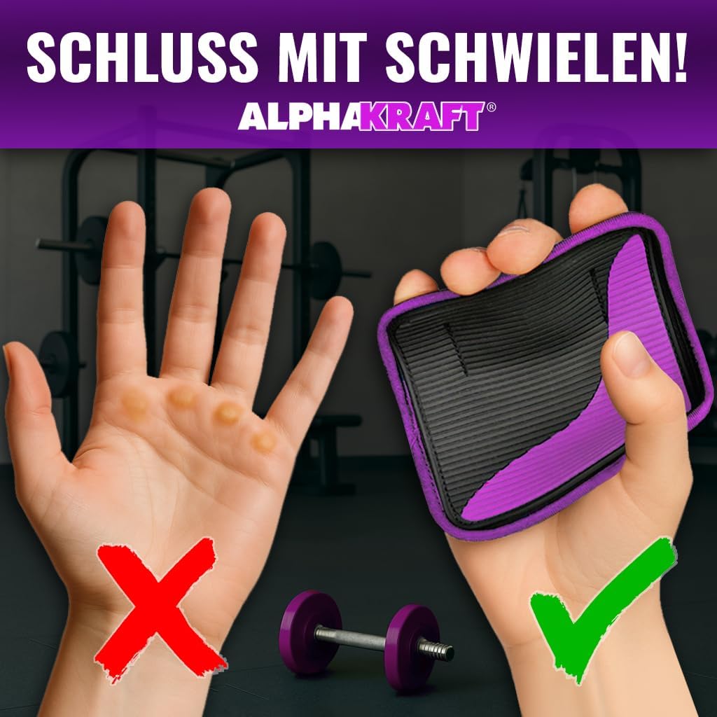 ALPHAKRAFT® Griffpolster Kraftsport [1 Paar] | Griffpads Krafttraining & Grip Pads Gym | rutschfeste