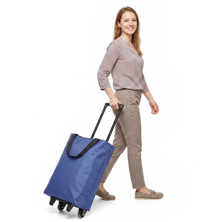 2-in-1 Einkaufstrolley, 30L Einkaufstasche auf Rollen Gross Einkaufsroller Wasserdicht Einkaufstroll