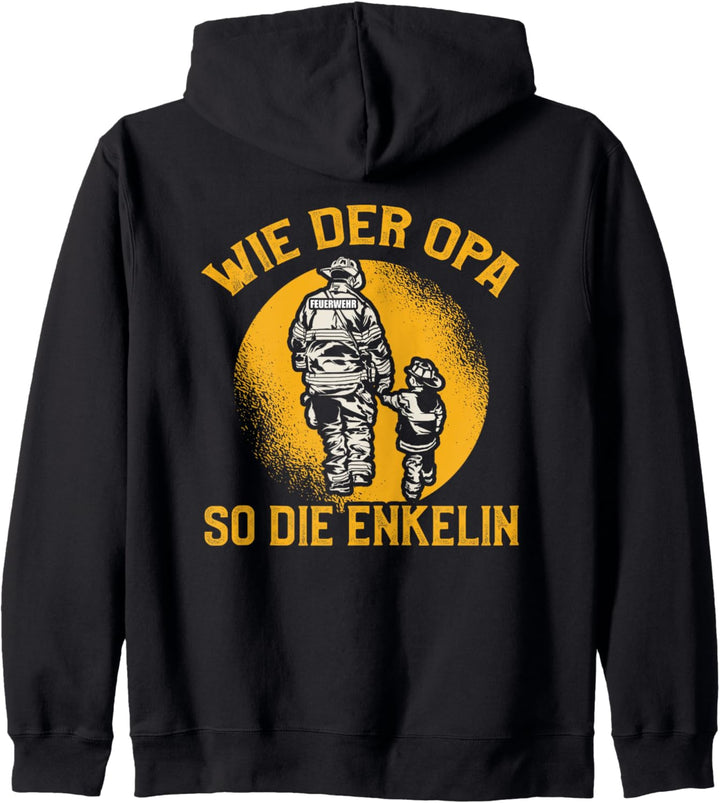 Backprint Wie der Opa so die Enkelin Kapuzenjacke