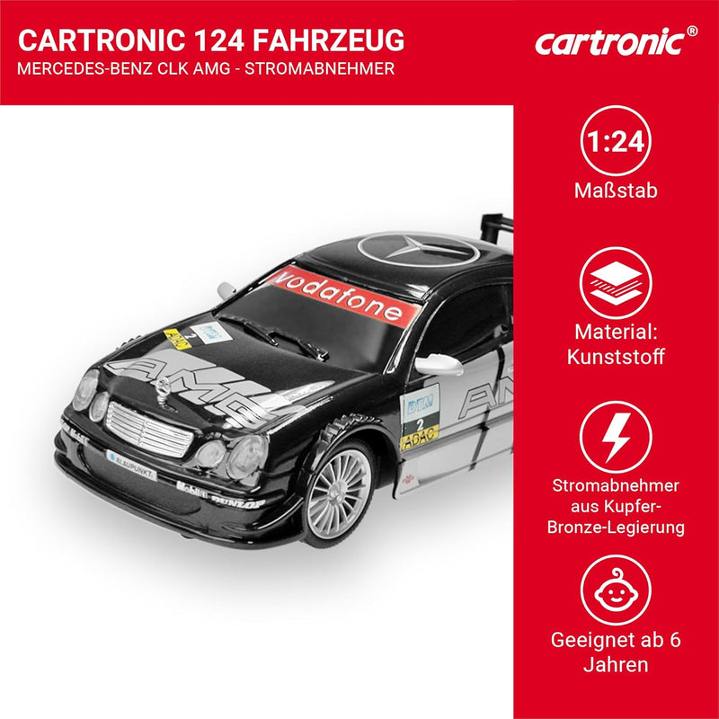 Cartronic Mercedes-Benz CLK AMG (Massstab 1:24) - Slotcar Rennauto mit beleuchteten Frontscheinwerfe