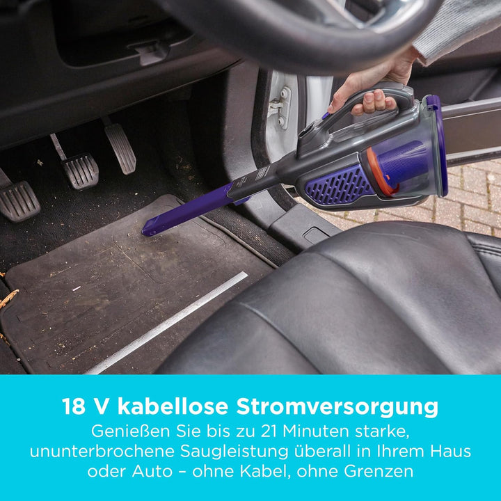 Black+Decker 36 Wh / 18 V Akku-Handstaubsauger Dustbuster Pet mit smart tech (mit Cyclonic Action, i