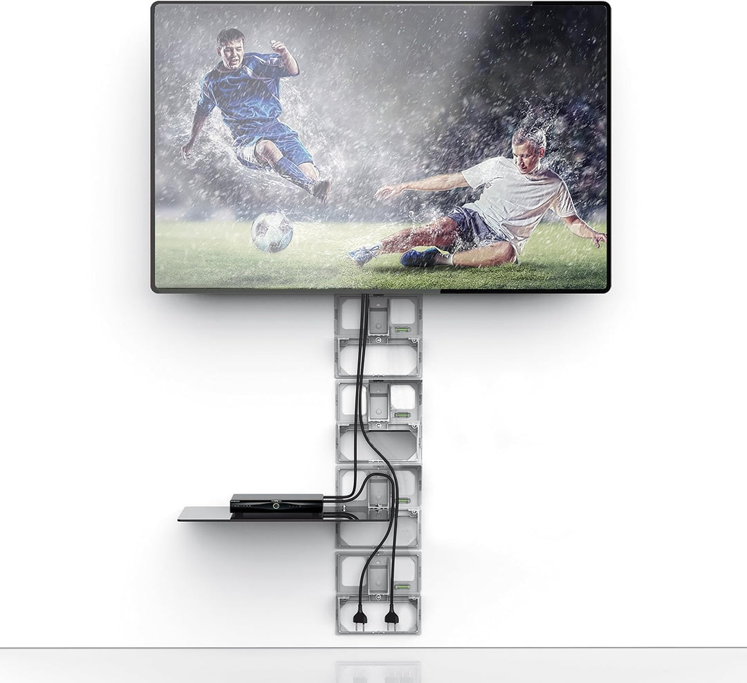 Meliconi 480524 Ghost Cubes Cover Black Stapelbare Kabelkanal schwarz Black Cover, Black Cover