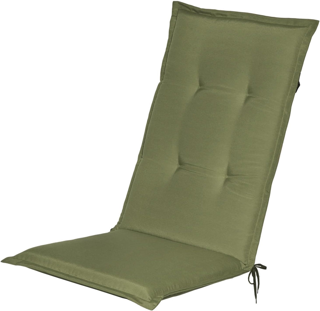 Beautissu 8er Set Gartenstuhlauflage 120x50x6 cm Loft HL Olivgrün – Hochlehner Polster Auflage, Sitz