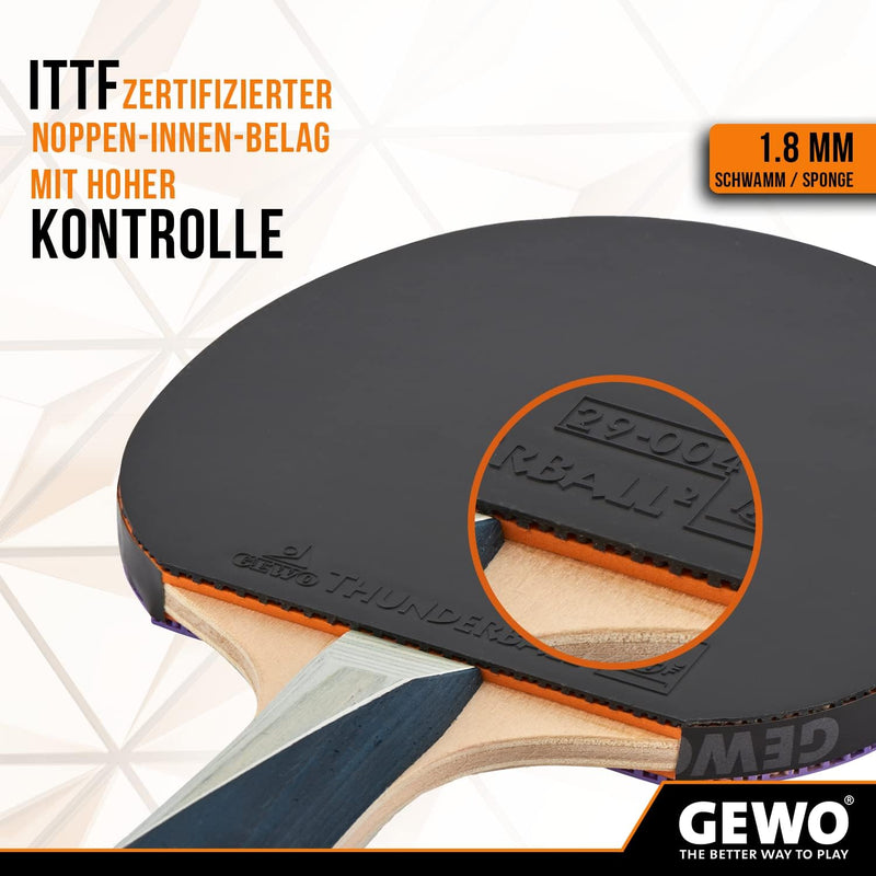 GEWO PS Blast Control Tischtennisschläger - ITTF genehmigter Profi-Tischtennisschläger, Fertigschläg