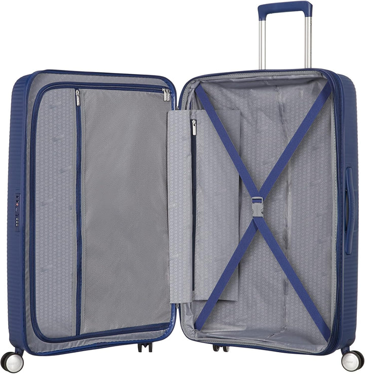 American Tourister Soundbox - Spinner L Erweiterbar Koffer, 77 cm, 110 L, Blau (Midnight Navy) Blau