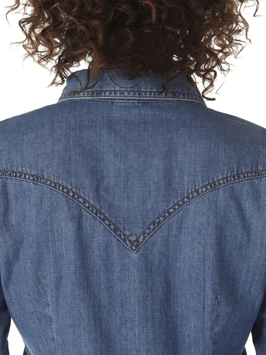 Wrangler, Retro Langarm-Western-Hemd für Damen mit Druckknöpfen, in Mittelblau S Mid-denim, S Mid-de