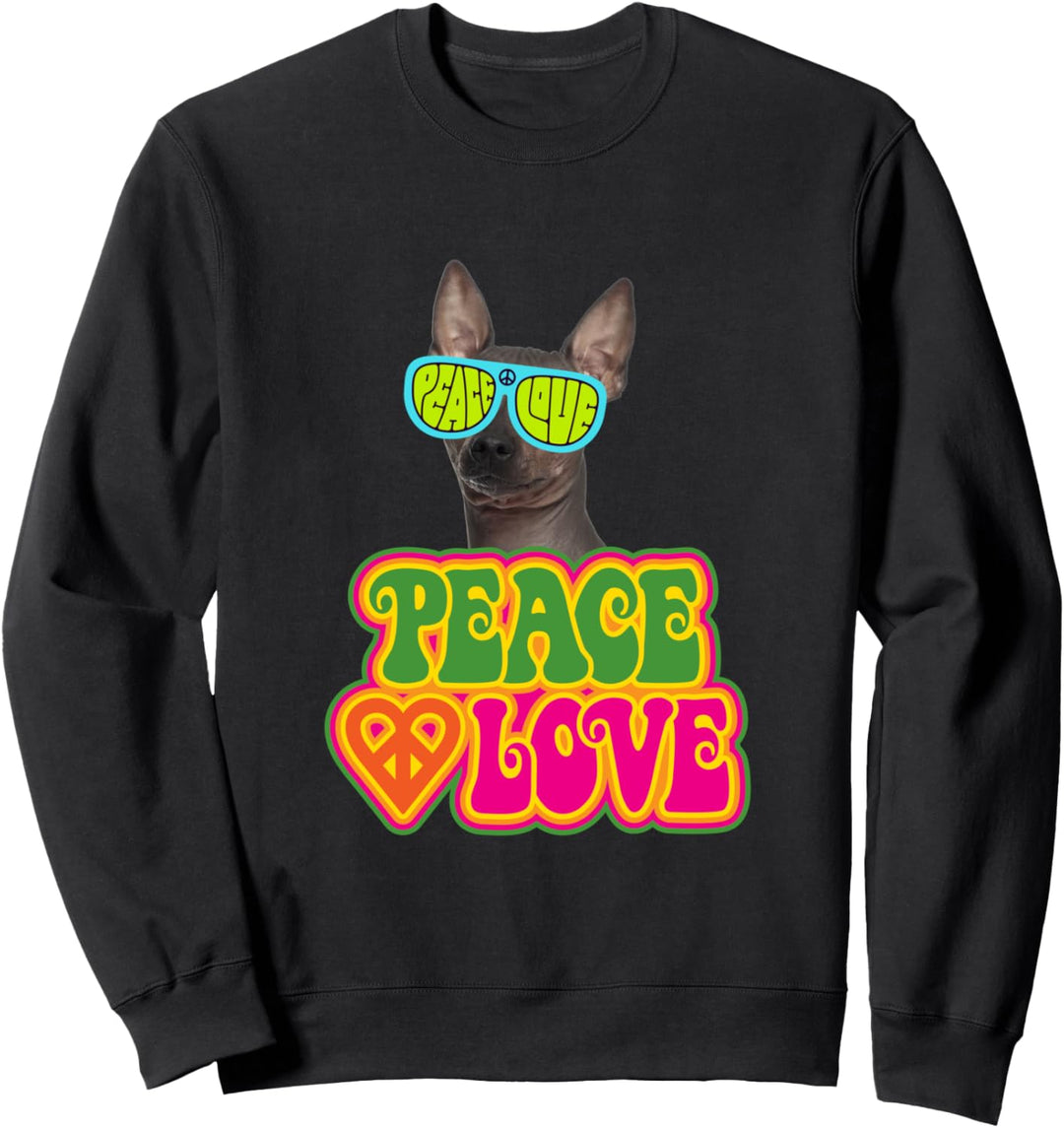 Peace Heart Love Dog American Hairless Terrier Sweatshirt