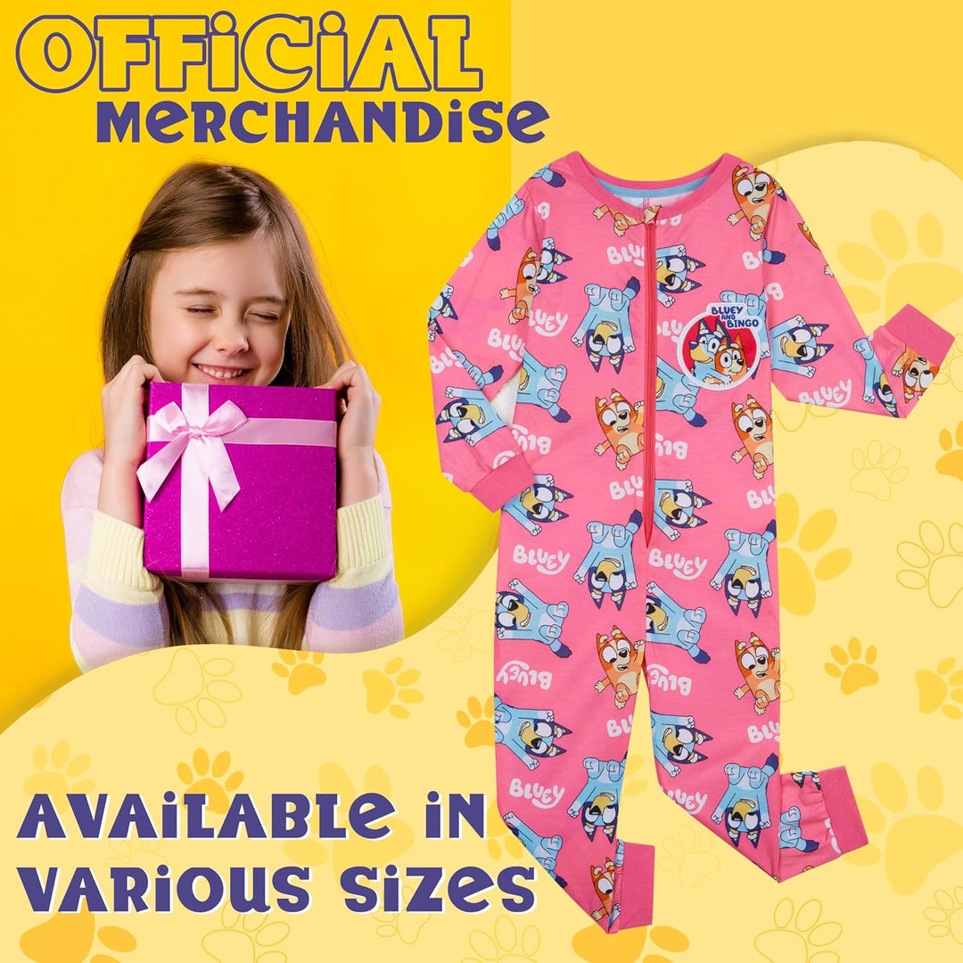 BlueY Mädchen Jumpsuit mit Bündchen an Ärmeln und Knöcheln, Warmer Schlafanzug Kinder, Kinder Rosa 2