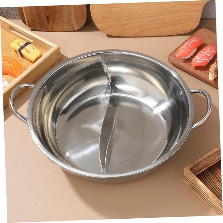 DOITOOL Mandarinententopf Aus Edelstahl Shabu Mit Trennwand Sichuan Hot Pot Trennwand Für Heisse Töp