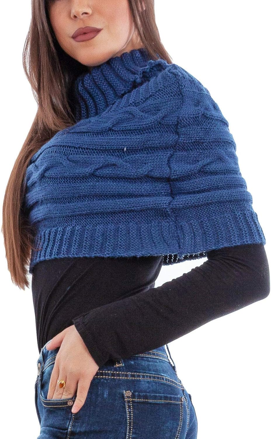 Toocool - Damen-Schulterbezug mit Kragen, Schal, Bolero Tricot, Rollkragen, Poncho LO-AS0430 Einheit
