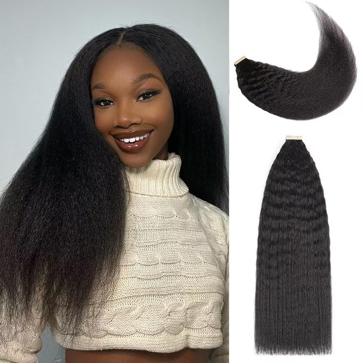 YDDM Schwarze Frauen tape extensions echthaar schwarz Kinky Straight Tape in haarverlängerung echtha