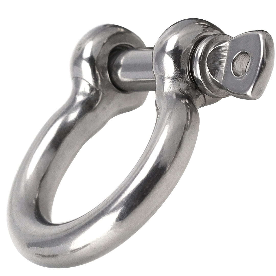 OPIOL QUALITY® Schäkel Geschweift Form Ø 16mm aus Edelstahl A4 V4A (2 Stück) Rundschäkel Verbinder D