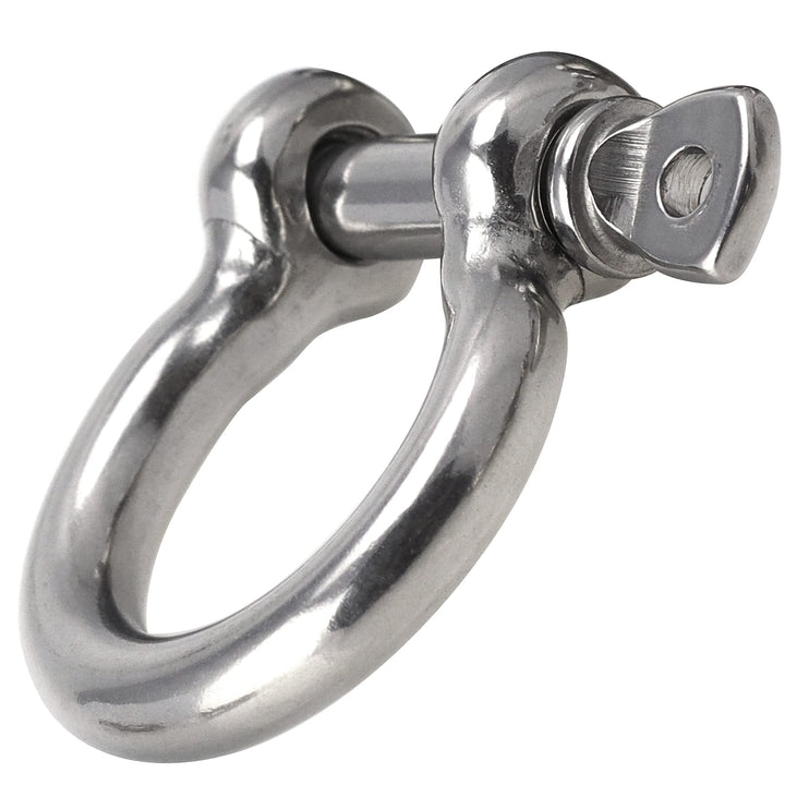 OPIOL QUALITY® Schäkel Geschweift Form Ø 16mm aus Edelstahl A4 V4A (4 Stück) Rundschäkel Verbinder D