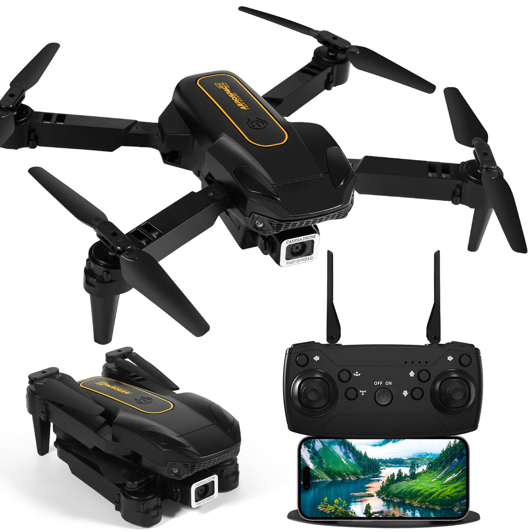 Drohne mit Kamera für Kinder, RC Drone Quadcopter mit Kopflos Modus, 3D Flip, 90° Einstellbar, Flugb