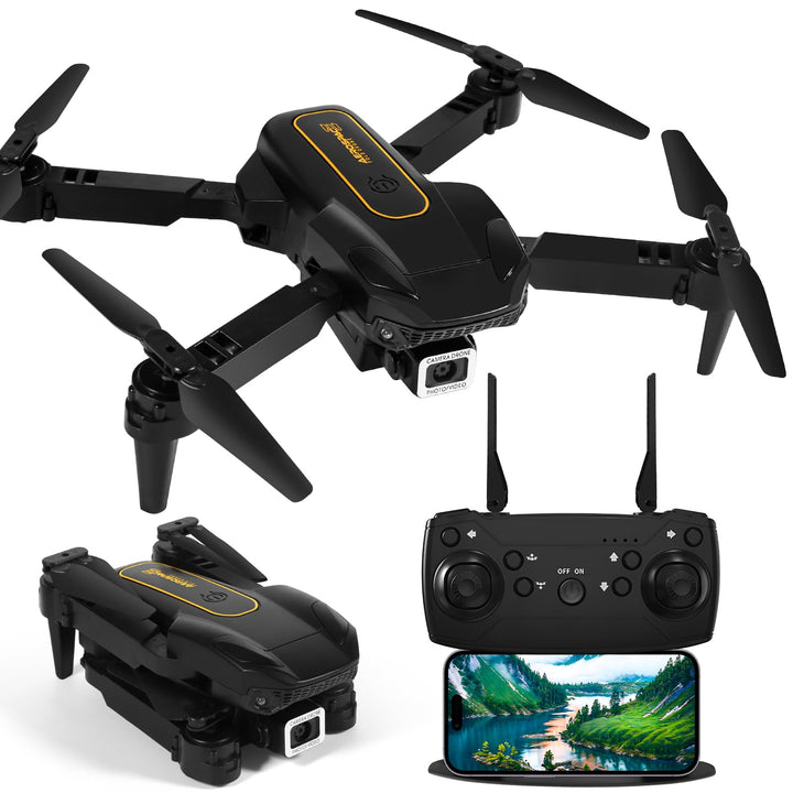 Drohne mit Kamera für Kinder, RC Drone Quadcopter mit Kopflos Modus, 3D Flip, 90° Einstellbar, Flugb