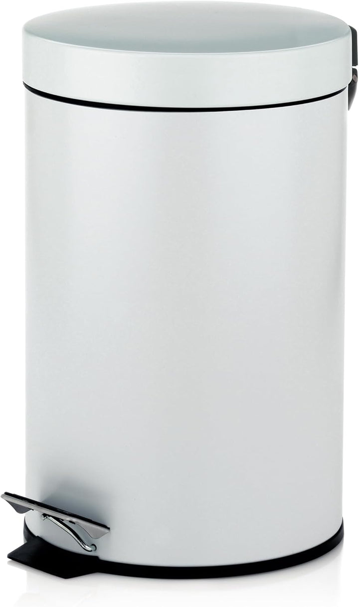 kela Kosmetikeimer weiss 3l, Metall Tretmülleimer Badezimmer, Badmülleimer mit Inneneimer und Trageh