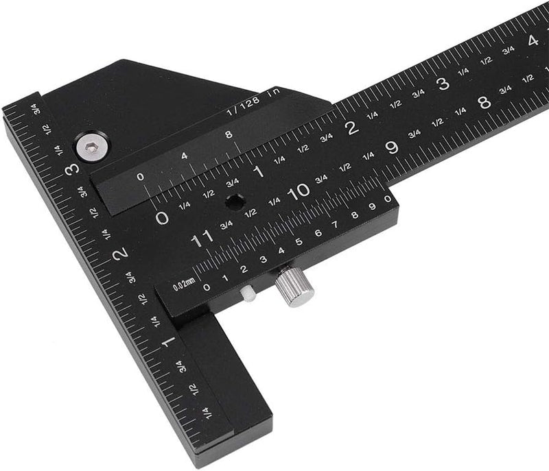 Fafeicy Holzbearbeitung T Lineal, 11,8in / 30cm Aluminiumlegierung Holzschneider Massnahme Scribing