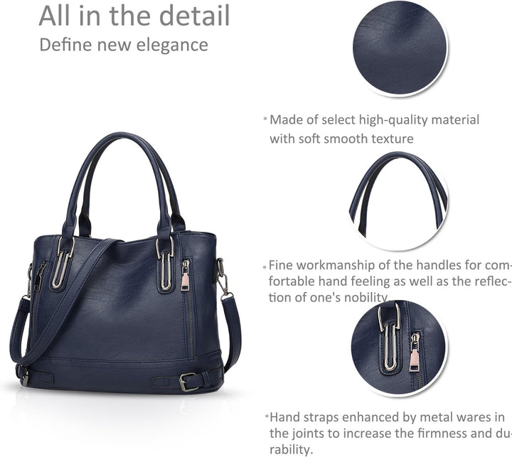 NICOLE & DORIS Frauen Handtaschen Top Griff taschen PU Leder Umhängetasche Grosse Kapazität Crossbod