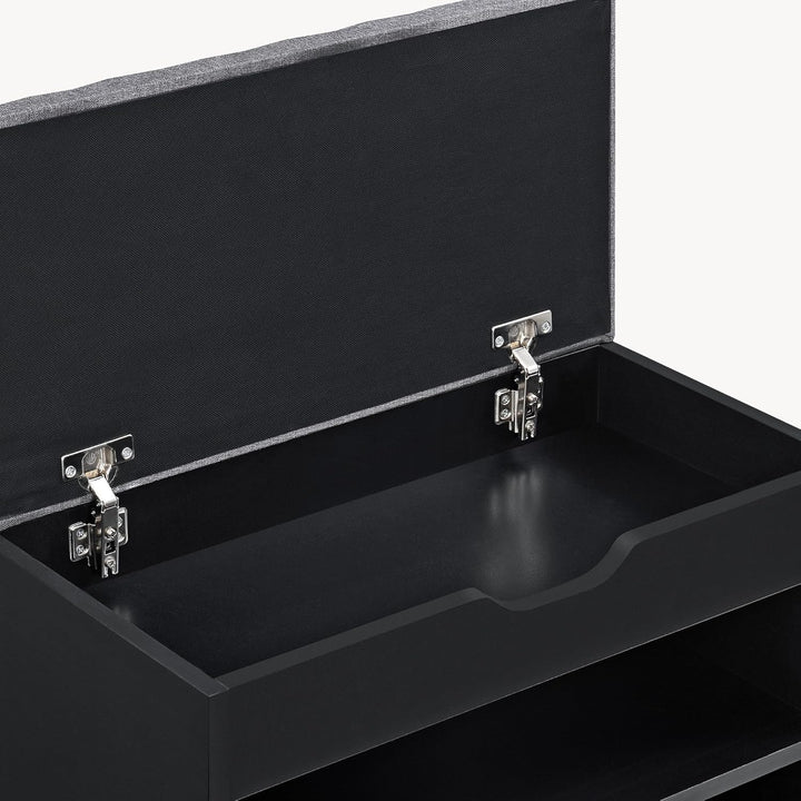 [en.casa] Schuhbank Gentofte 60x30x46cm Schuhschrank mit 3 Ablagefächern Schuhablage für 4 Paar Schu