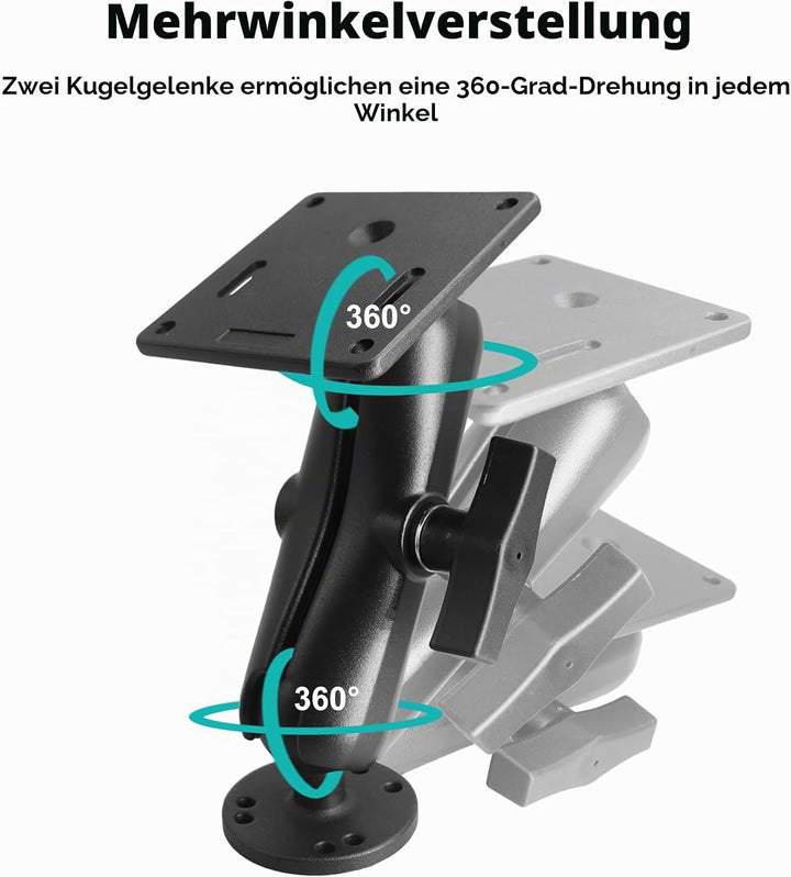 Aluminium 1,5" Verbindungsarm mit VESA-Platte, 75 x 75 mm, Industrielle Monitor Halterung, Doppelsoc