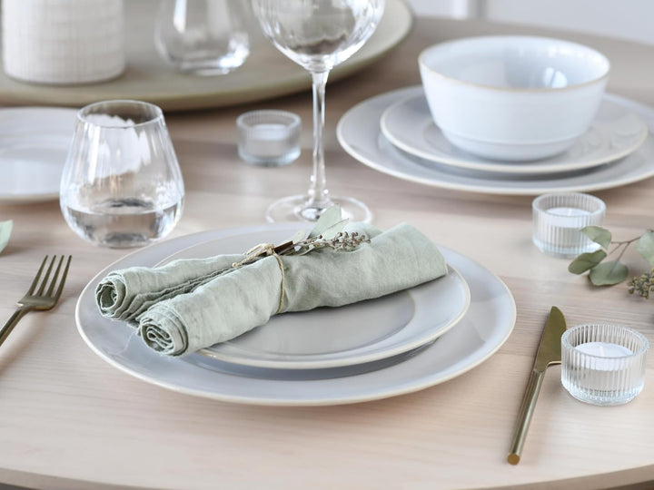 CreaTable, 23670, Serie ANTIQUE offwhite, Geschirrset, Teller Set 12 teilig Tafelservice 12 tlg, Taf