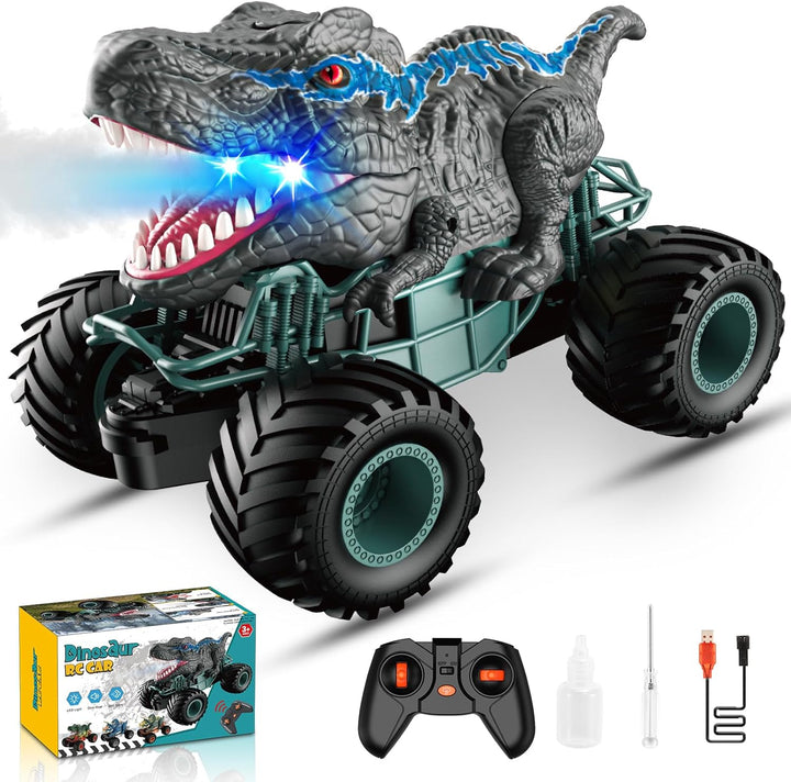 HappyGoLucky Monstertruck Ferngesteuertes Auto ab 3 4 5 6 7 8 Jahre, Dinosaurier Spielzeug ab 3-10 J