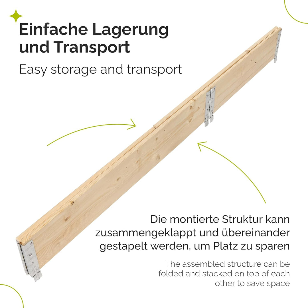 Garronda Holzaufsatzrahmen für Palette Aufbewahrungskiste aus Holz Palettenaufsatzrahmen Holzkiste (