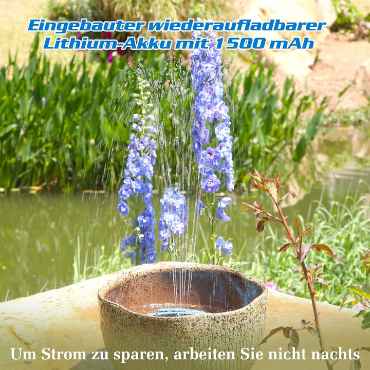 AISITIN Solarbrunnen für Draussen Verbessert, 3,5W Solar Schwimmender Fontäne Pumpe mit Verschiedene