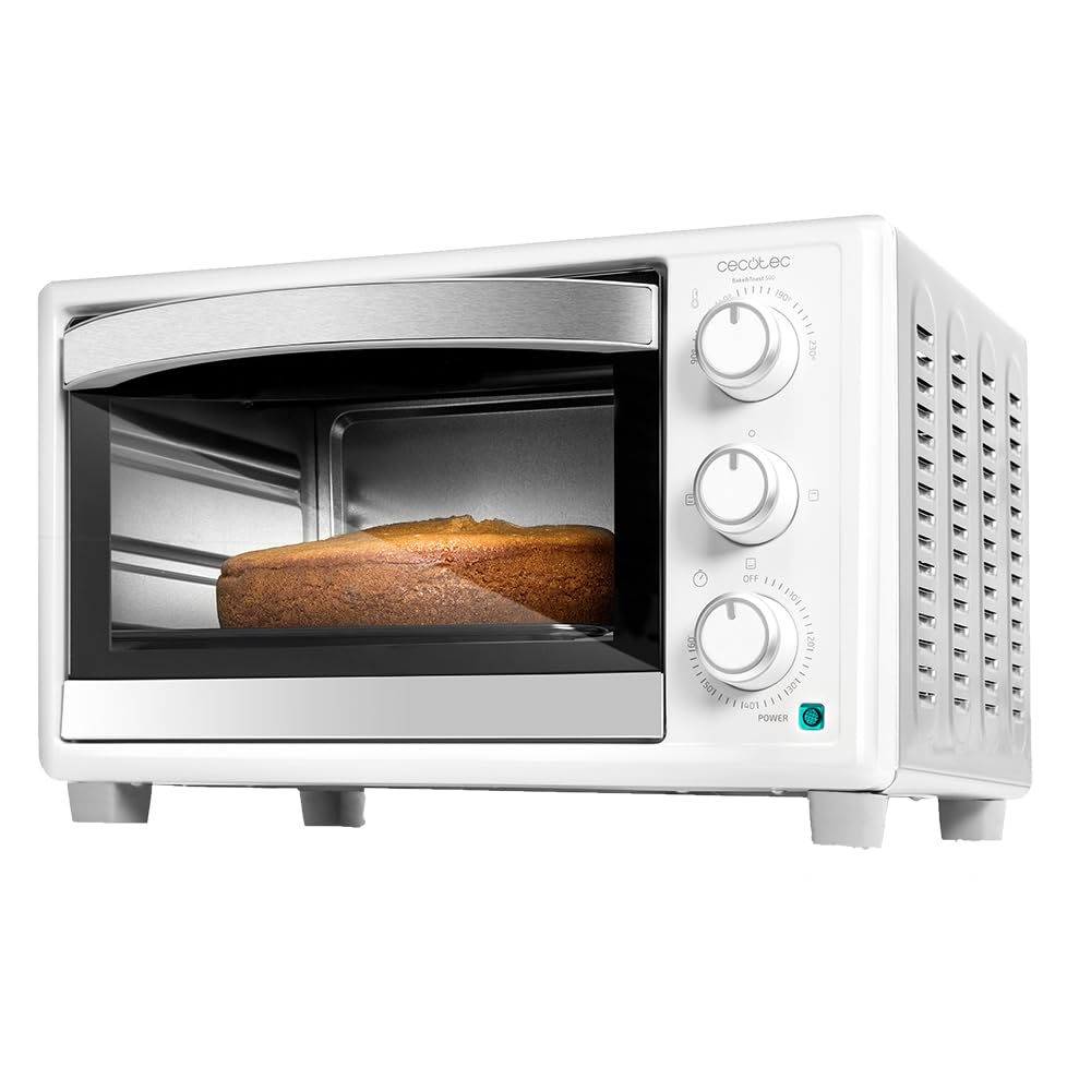Cecotec Minibackofen Bake & Toast 2300 Weiss, 23 L, 1500 W, 3 Heizmodi, 60-Minuten-Timer, einstellba