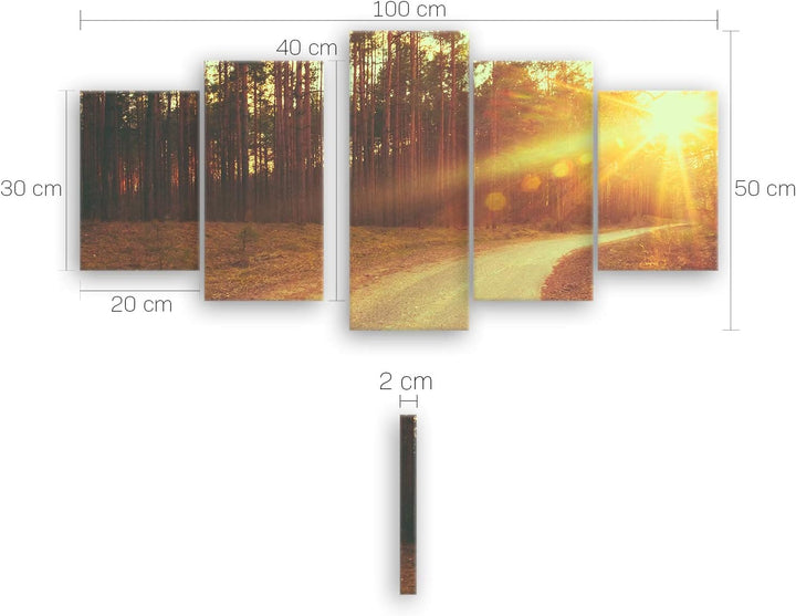 ge Bildet Bild auf Leinwand | Landschaftsbilder - freedom H in 100x50 cm mehrteilig als Wandbild | W