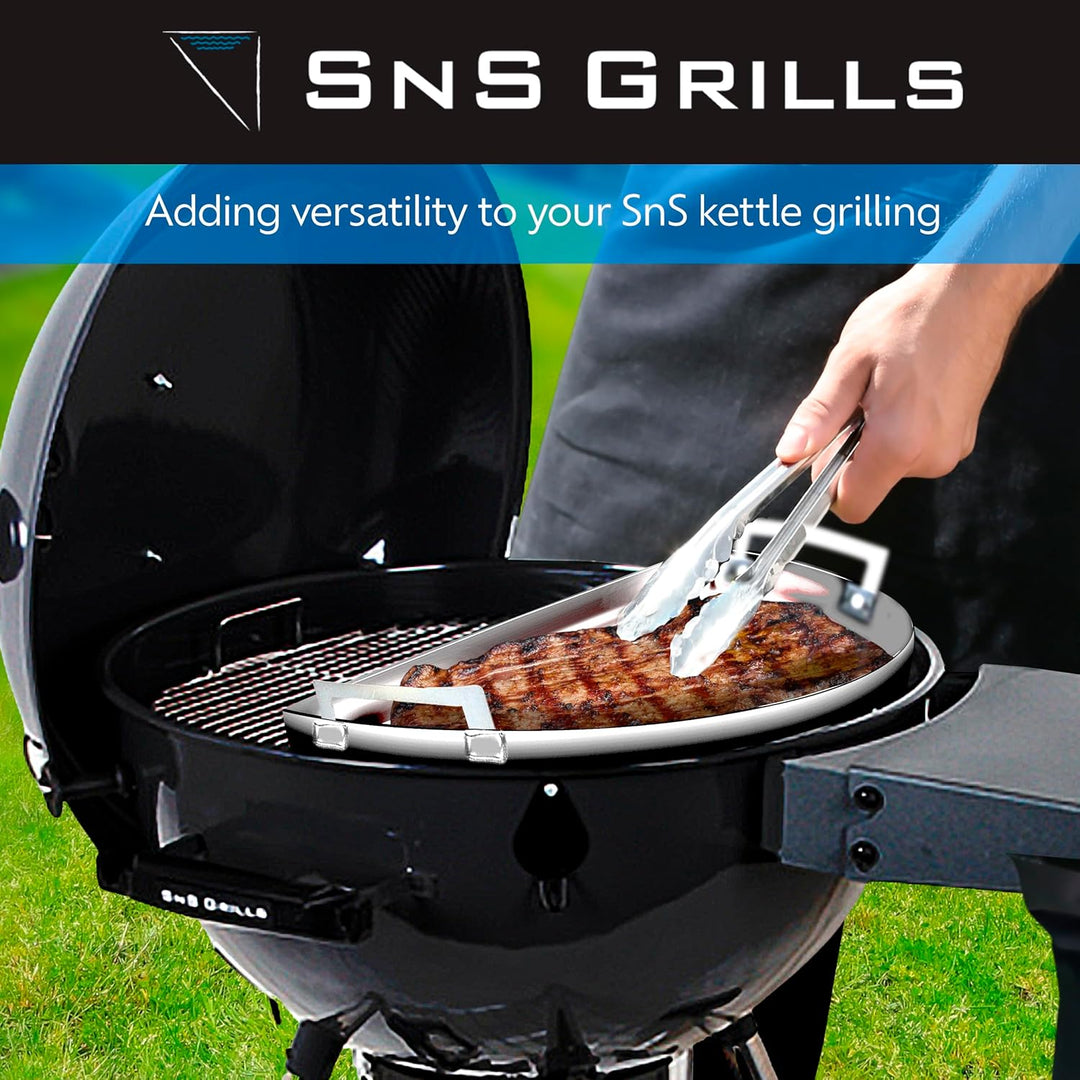 SnS Grills Slow 'N Sear Mini-Tropfpfanne – Edelstahl-Grillzubehör für 45,7 cm Weber Wasserkocher und