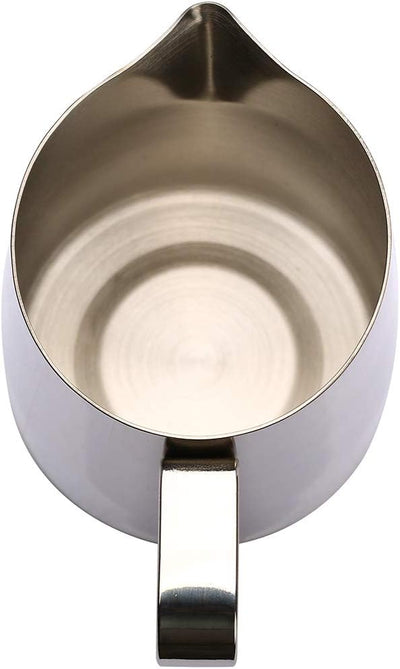 Dianoo Espresso-Milchaufschäumer, Milchkännchen, Edelstahl, für Kaffee-Latte-Kunst, 420 ml silber, S