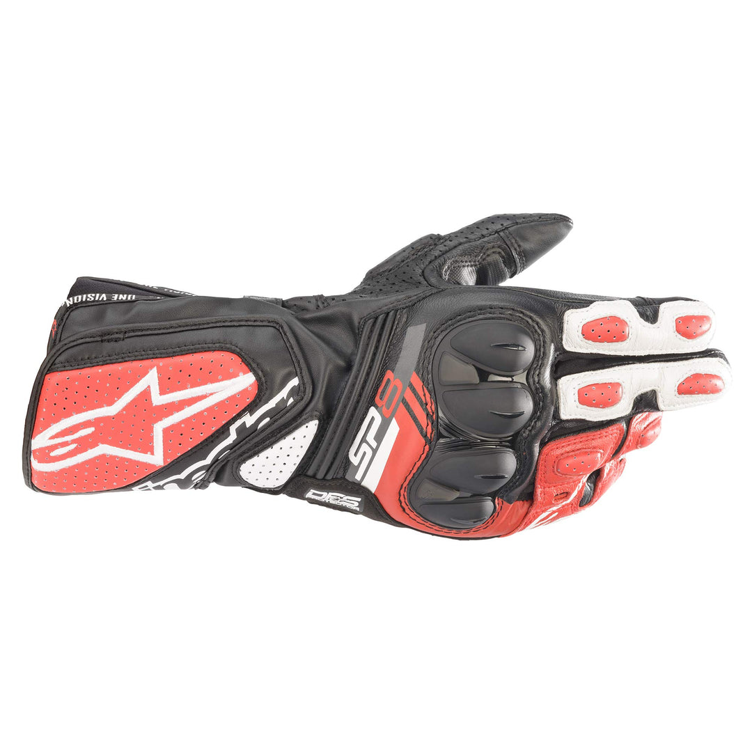 Alpinestars SP-8 V3 Motorradhandschuhe (Black/White/Red,3XL)