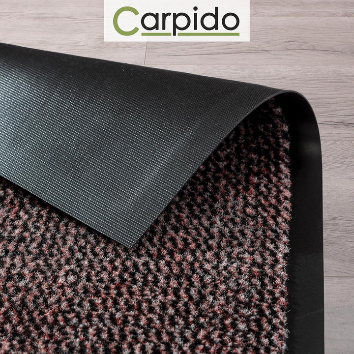 Carpido Fussmatte 60 x 80 cm Rot meliert für den Innenbereich - Klassischer Türvorleger schnelltrock