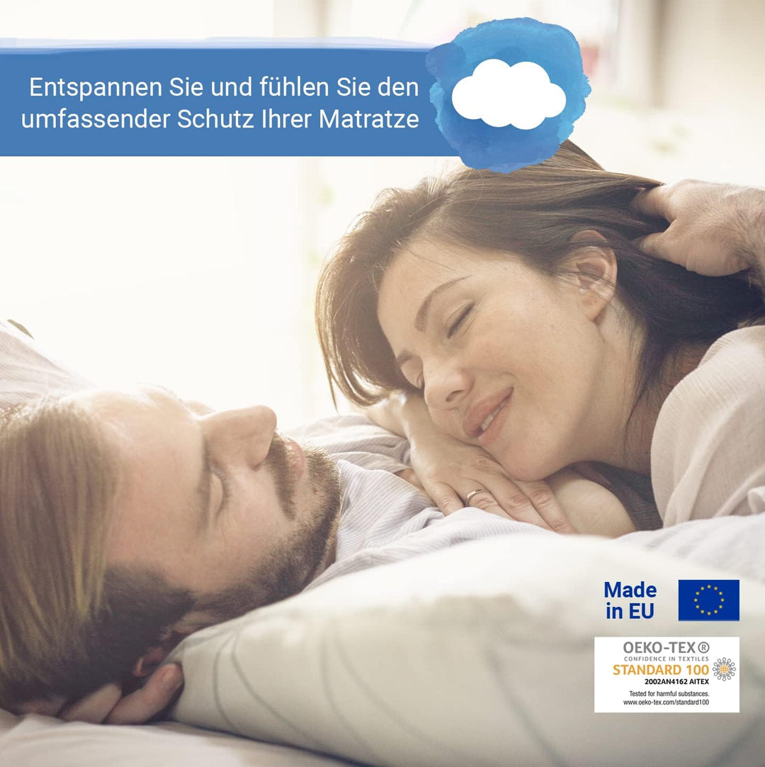 Velfont – Elastischer Matratzenbezug mit Reissverschluss, Frottee Baumwolle Matratzenauflage | Matra