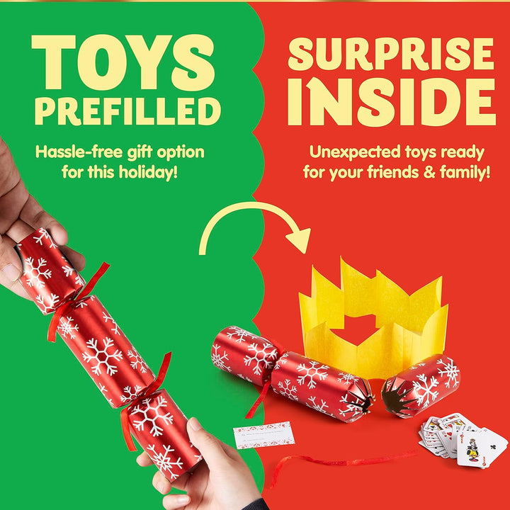 JOYIN Party-Tischgeschenk mit rotem und grünem Schneeflocken-Design, 25,4 cm, mit Partyhut, Witz und