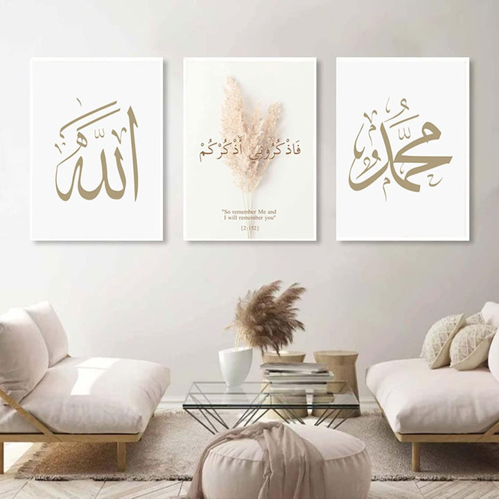 HMDKHI Islamische Wandbilder, Arabische Kalligraphie Islamische Poster Leinwand Drucke Wohnzimmer bi