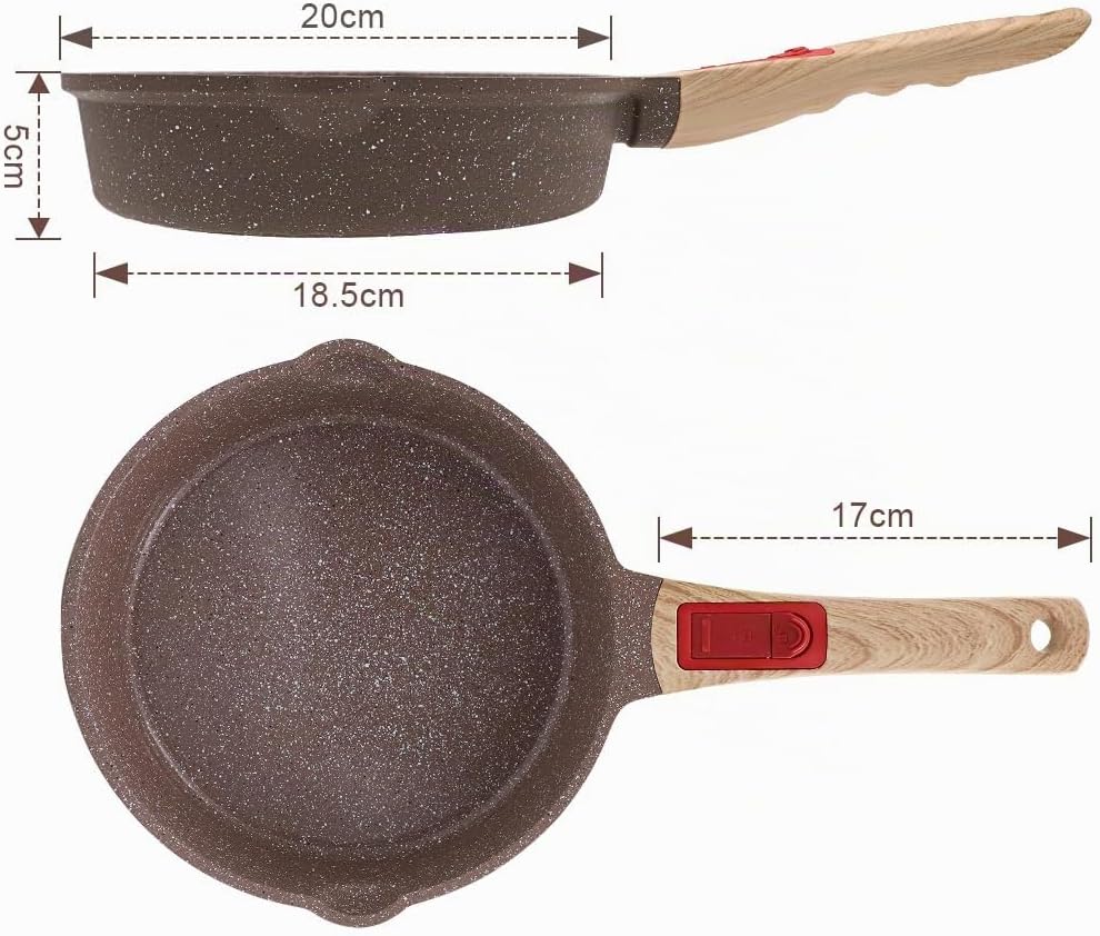 keramik pfanne 20 cm, Antihaft Keramikbeschichtung Bratpfanne 20 cm mit Abnehmbarer Griff, Geeignet